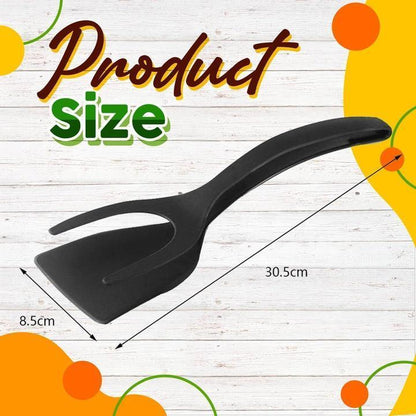 🍳 50% OFF NOW!🥩 2-in-1 Spatula Clip – Heat-Resistant Silicone & Non-Slip Handle – Kitchen Cooking Essential 🔥