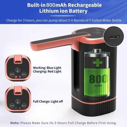 💧 Rechargeable Automatic Water Dispenser Pump – One-Touch Portable Bottle Pump