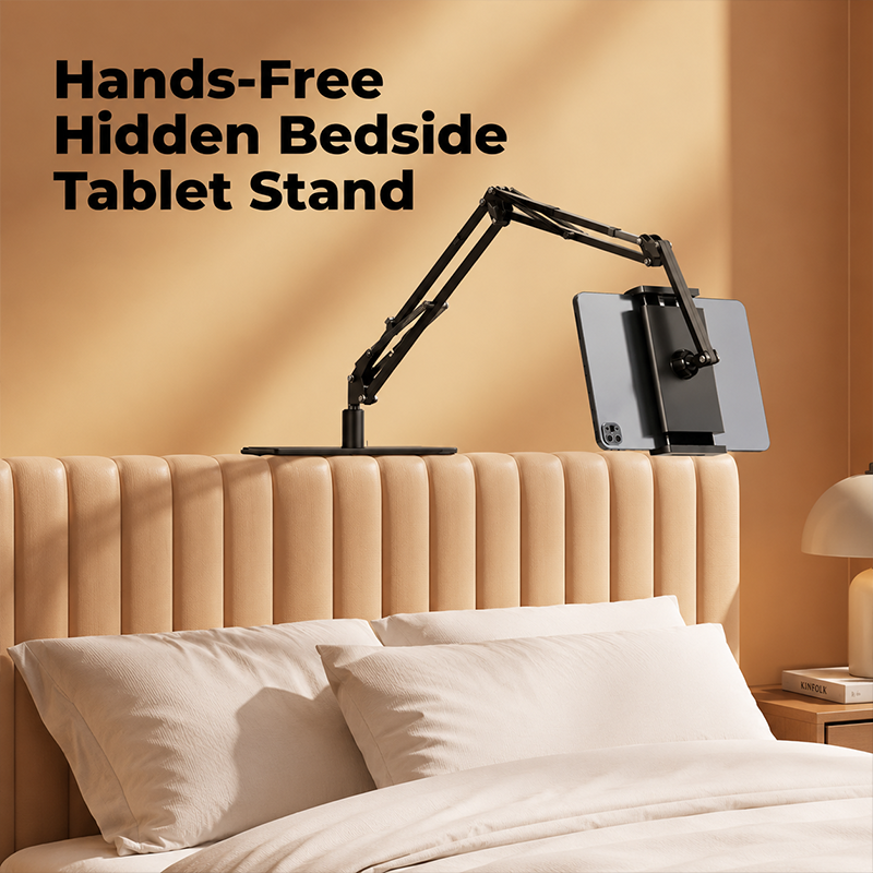 🛏️ Adjustable Bedside Phone & Tablet Stand – Hands-Free Viewing