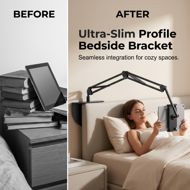 🛏️ Adjustable Bedside Phone & Tablet Stand – Hands-Free Viewing