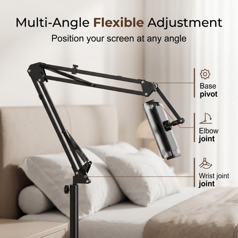 🛏️ Adjustable Bedside Phone & Tablet Stand – Hands-Free Viewing