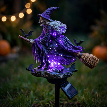 🔥Dernier Jour -49% 🧙‍♀️ Ajoutez une Touche de Magie d'Halloween à Votre Jardin avec une Sorcière Solaire Lumineuse