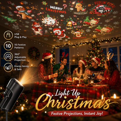 🎅HD Christmas Projector🌌6 or 10 Festive Scenes